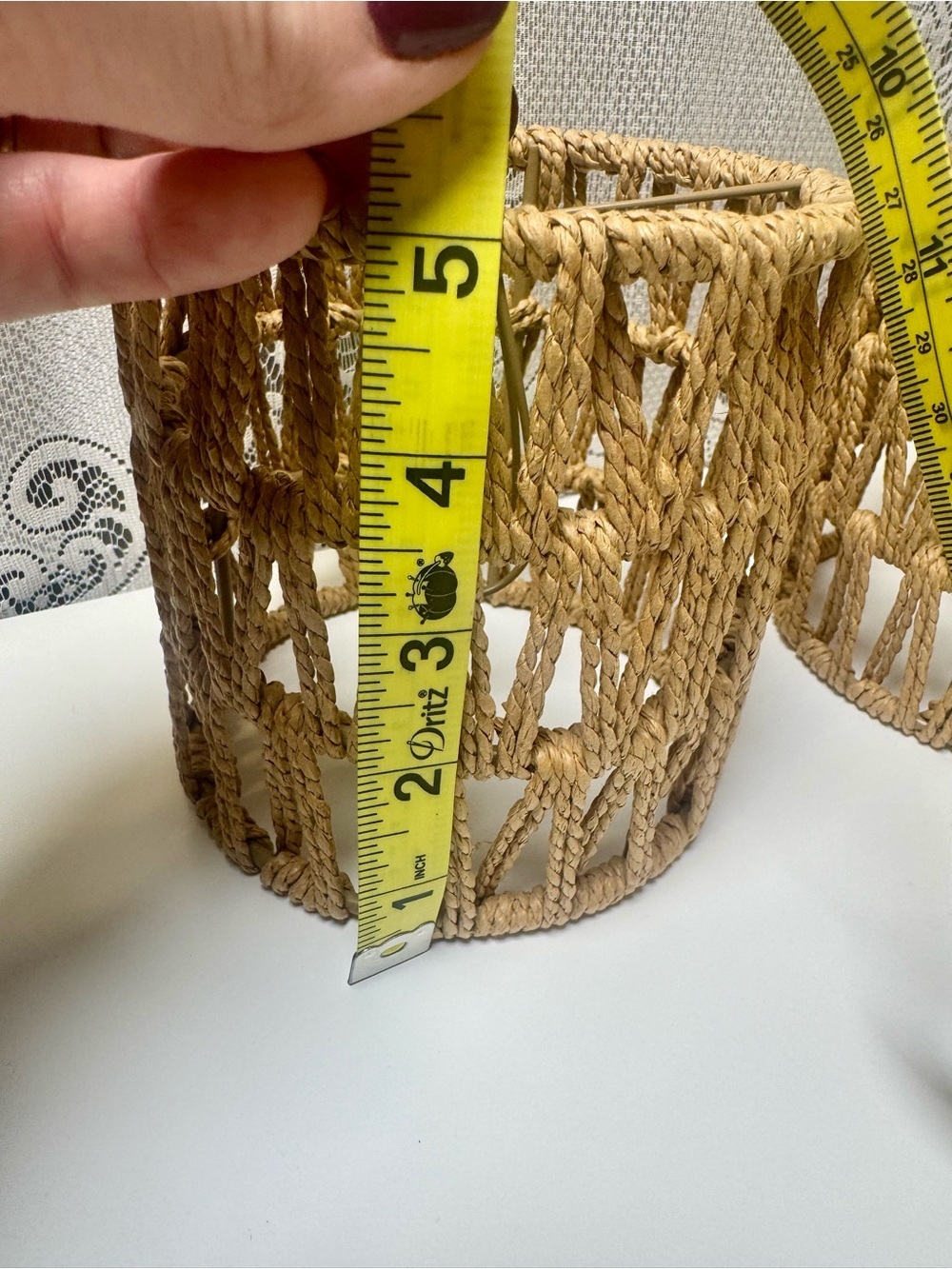 Natural Jute Rope Lamp Shades - Set of 2. Boho style. - Picture 3 of 3